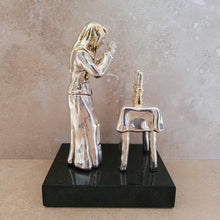 Load image into Gallery viewer, Silver Woman Lighting Shabbat Candles