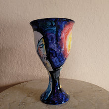 Load image into Gallery viewer, Ceramic Candlesticks and Kiddush Cup