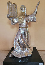 Load image into Gallery viewer, Silver Moses Figurine on Marble Base