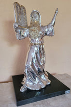 Load image into Gallery viewer, Silver Moses Figurine on Marble Base