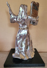 Load image into Gallery viewer, Silver Moses Figurine on Marble Base