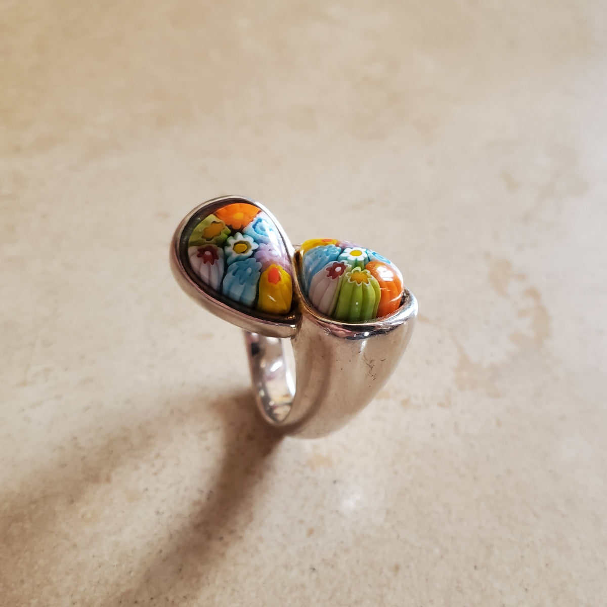 Double Teardrop Murano Glass Ring – Matana