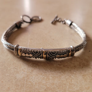 Silver with Gold Bracelet