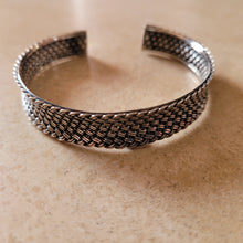 Load image into Gallery viewer, Silver Woven Bangle Bracelet
