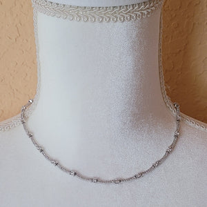 Silver with CZ Bar Necklace