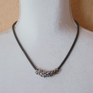 Mesh Chain Cord Necklace with Slider Pendant