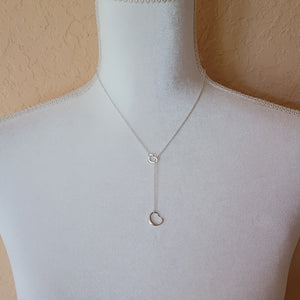 Silver Heart Lariat Necklace