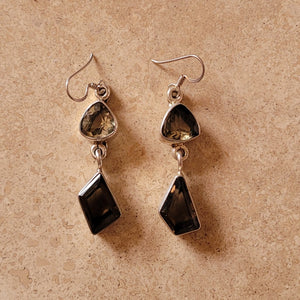 Citrine and Smokey Topaz Earrings