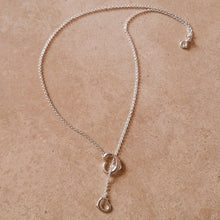 Load image into Gallery viewer, Silver Heart Lariat Necklace

