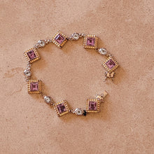 Load image into Gallery viewer, Silver and Gold Bracelet with Semi Precious Stones

