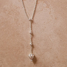 Load image into Gallery viewer, Silver Necklace with Heart Drop
