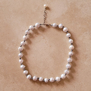 Pearl Necklace with Swarovski Crystals