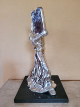 Load image into Gallery viewer, Silver Moses Figurine on Marble Base
