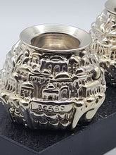 Load image into Gallery viewer, Silver Shabbat Candleholder on Marble
