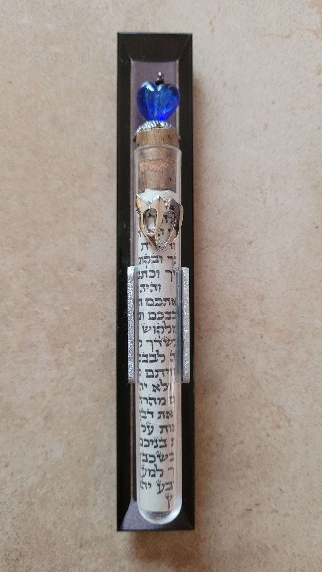 Tube Mezuzah on Glass