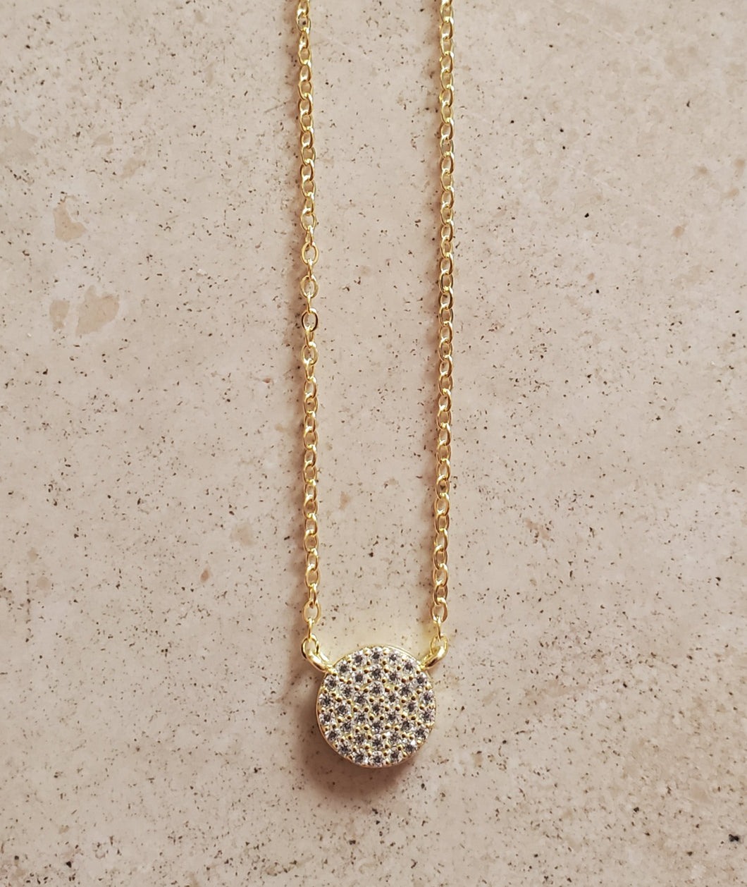 Small CZ Circle Necklace