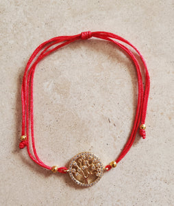 Red String Bracelet with Tree of Life