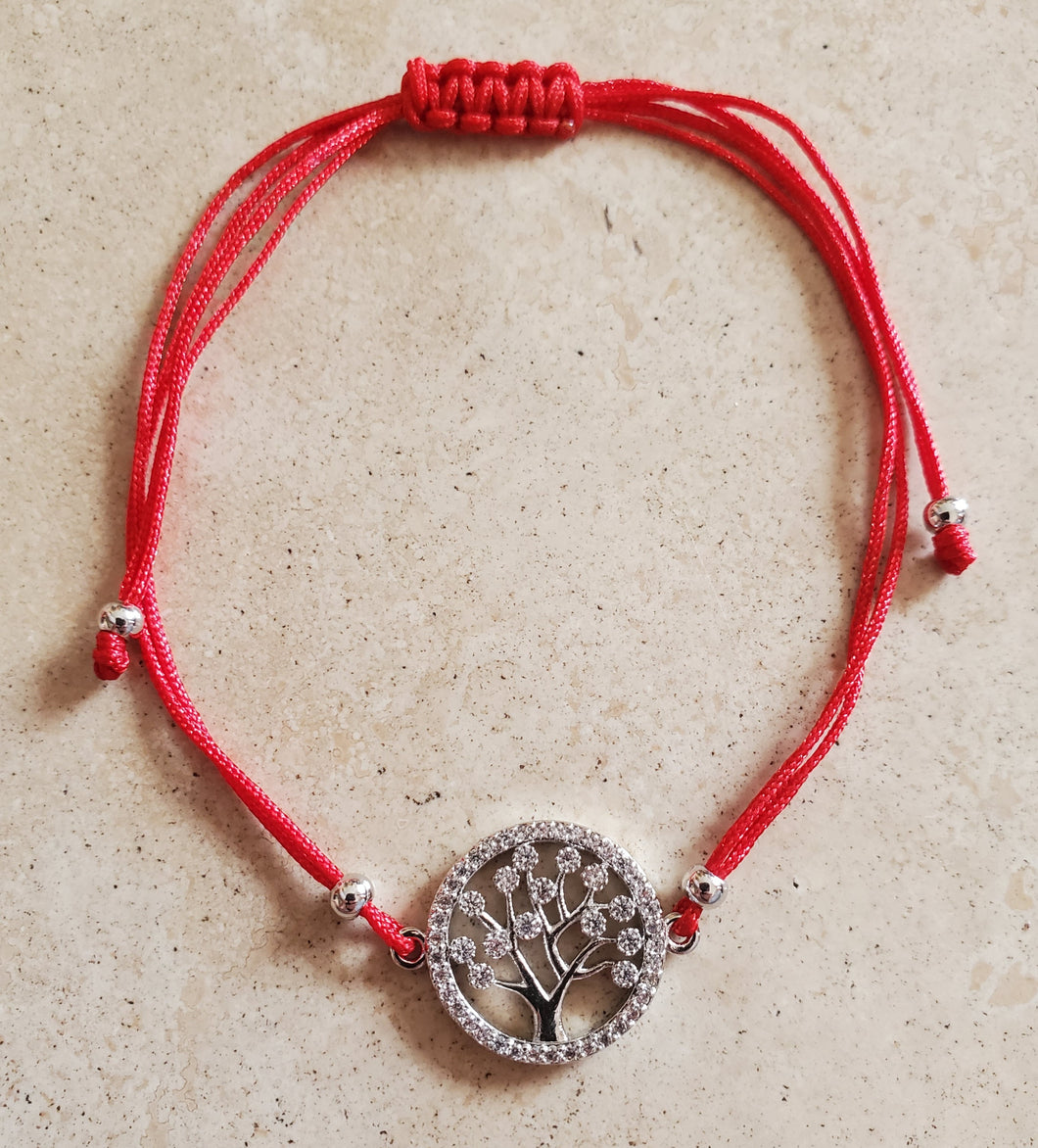 Red String Bracelet with Tree of Life