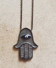 Load image into Gallery viewer, Hamsa Necklace with Eye
