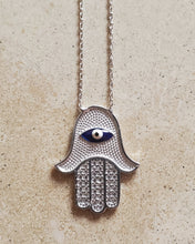 Load image into Gallery viewer, Hamsa Necklace with Eye
