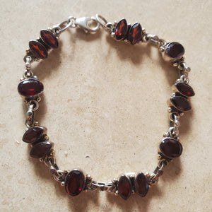 Oval and Marquise Shaped Garnet Bracelet