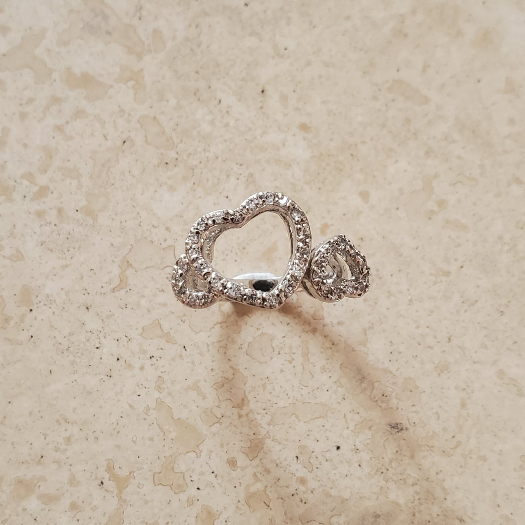 Two Open Hearts Ring