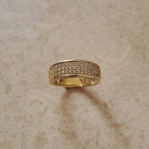 3 Row CZ Fashion Jewelry Ring