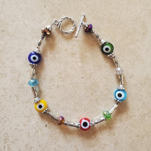 Evil Eye and Swarovski Crystal Bracelet