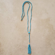 Load image into Gallery viewer, Turquoise, Onyx, or Freshwater Pearl Long Tassel Necklace
