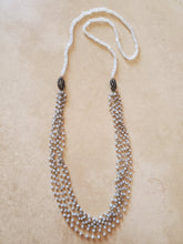 Load image into Gallery viewer, Long Moonstone Necklace with Silver Bead Accent
