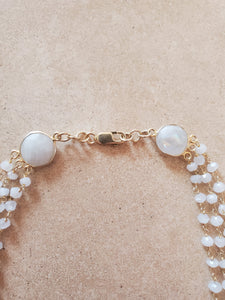 Triple Layer Moonstone Necklace