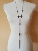 Load image into Gallery viewer, Stainless Steel and Labradorite Long Tassel Necklace
