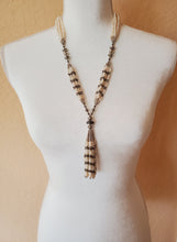 Load image into Gallery viewer, Pearl and Sterling Silver Bead Tassel Necklace
