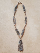 Load image into Gallery viewer, Sterling Silver and Labradorite Beaded Tassel Necklace
