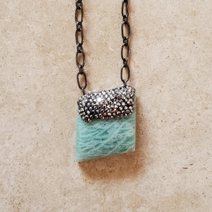 Amazonite and Marcasite Necklace