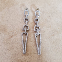 Load image into Gallery viewer, CZ Link Drop Earrings
