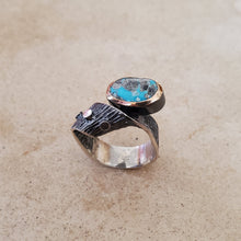 Load image into Gallery viewer, Oxidized Silver and Turquoise Ring

