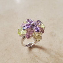 Load image into Gallery viewer, Pastel CZ Flower Ring
