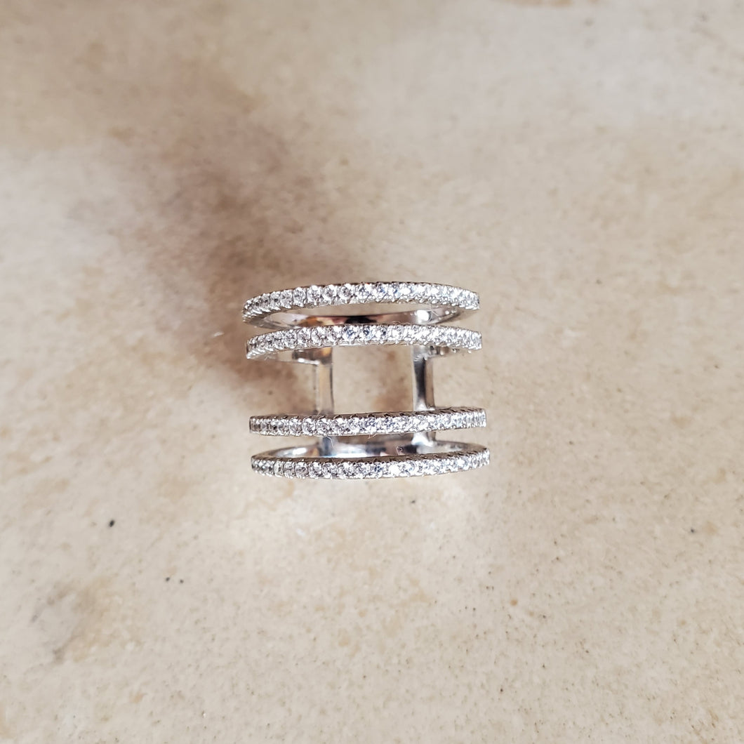 Double Spaced CZ Ring