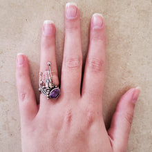 Load image into Gallery viewer, Amethyst and Quartz Ring
