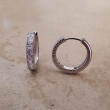 Load image into Gallery viewer, Medium Square CZ Huggie Earrings
