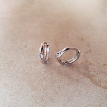 Load image into Gallery viewer, Huggie Earring with CZ
