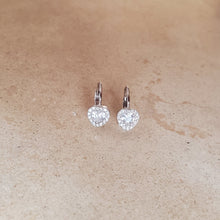 Load image into Gallery viewer, Small CZ Heart Earrings with French Back
