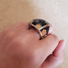 Load image into Gallery viewer, Black Murano Square Ring
