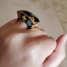 Load image into Gallery viewer, Black Murano Rectangular Ring
