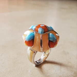 Rounded Square Murano Ring