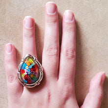 Load image into Gallery viewer, Colorful Murano Glass Teardrop Ring
