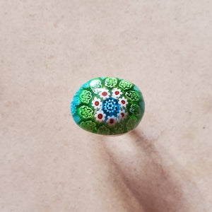 Green and Blue Murano Glass Ring