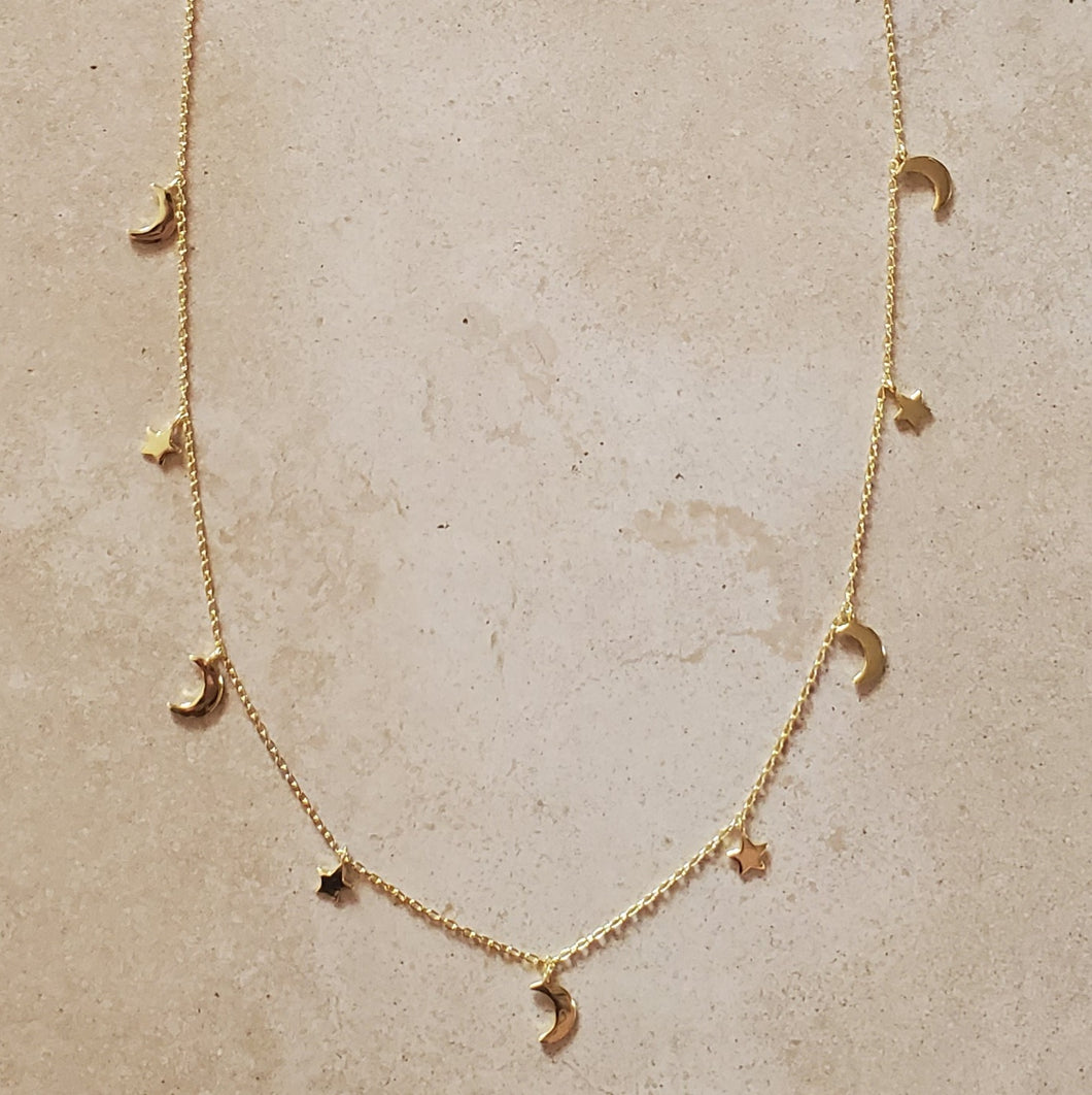 Star and Moon Necklace