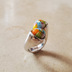 Double Teardrop Murano Glass Ring